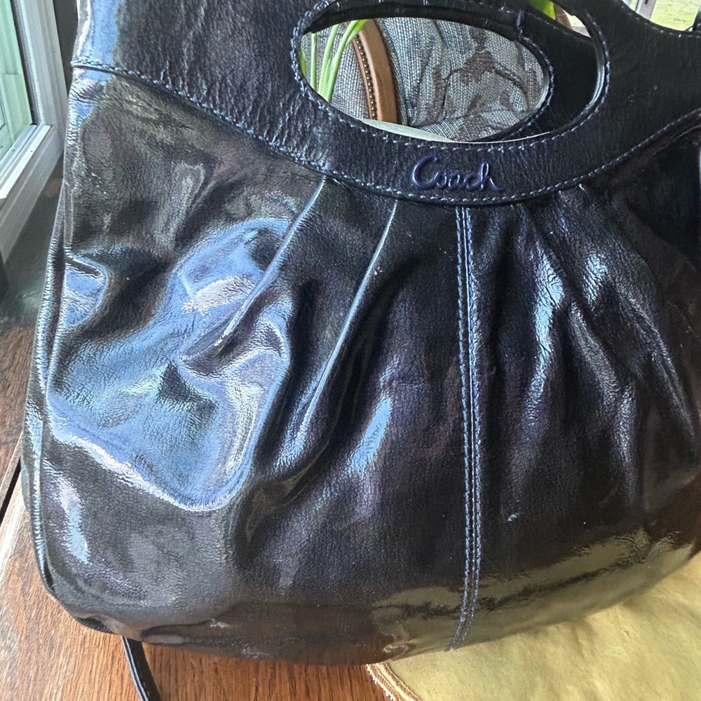 Coach Black Patent Leather Shoulder Bag - Picture 3 of 12